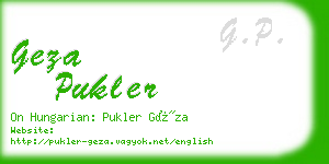 geza pukler business card